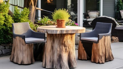 Fototapeta premium outdoor tree stump table
