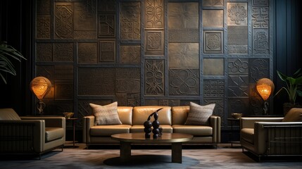 geometric vintage metal panels