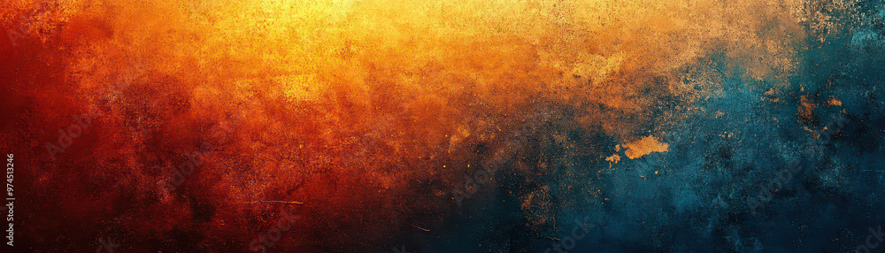 Poster vibrant abstract textured background with a blend of warm and cool colors, creating a striking and d