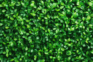 Obraz premium Close-up view of lush green leaves creating a vibrant background. Perfect for nature, garden, or environmental themes in graphy.