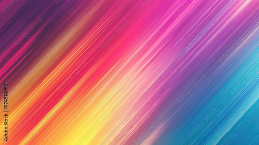 Poster vibrant multicolored diagonal gradient background with dynamic abstract lines, perfect for digital d