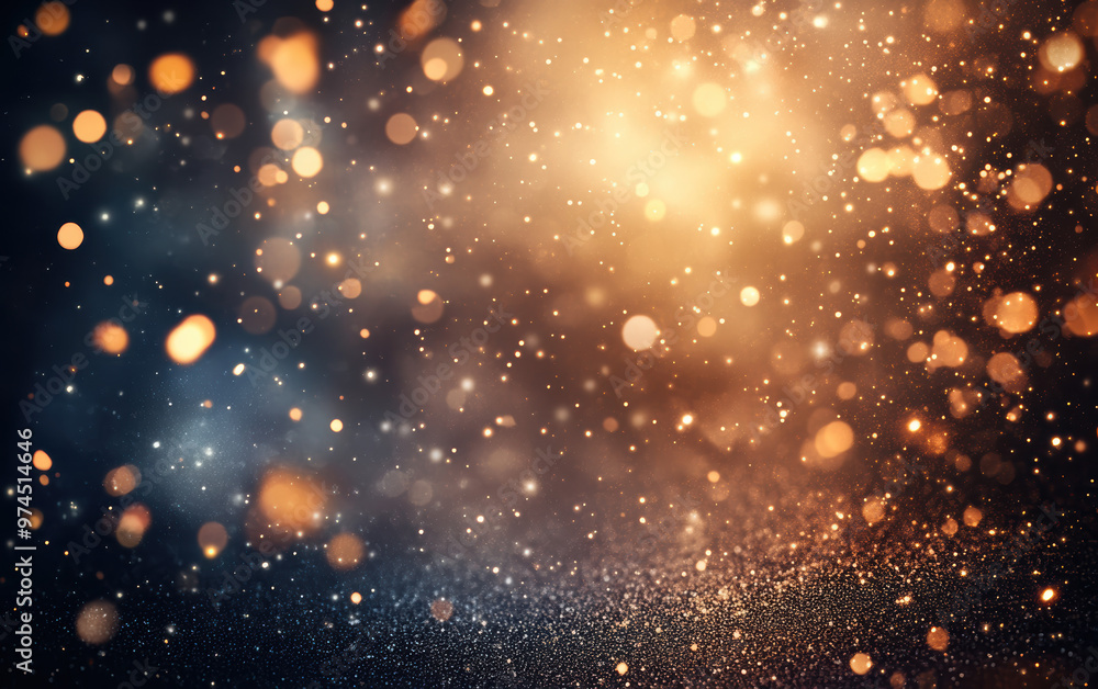 Poster captivating bokeh lights on a dark background, creating a mesmerizing and magical atmosphere with gl