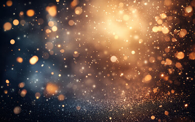 Fototapeta premium Captivating bokeh lights on a dark background, creating a mesmerizing and magical atmosphere with glittering and shimmering effects.