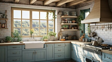 beams beautiful kitchen