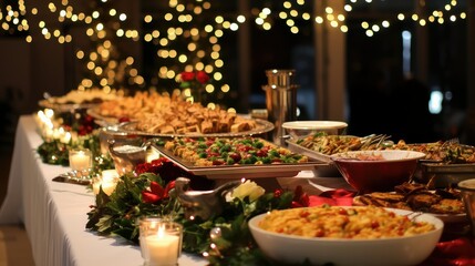 Naklejka premium garlands catering table