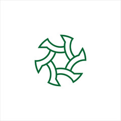 Simple, modern six feet rotating abstract logo EPS file can be edited