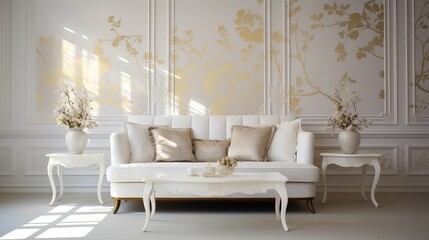sophistication white and gold wallpaper