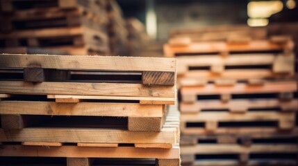Obraz premium stack wood pallets