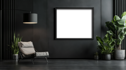 elegant Home Decor with MockUp Picture Frame in a Stylish Living Room Setting