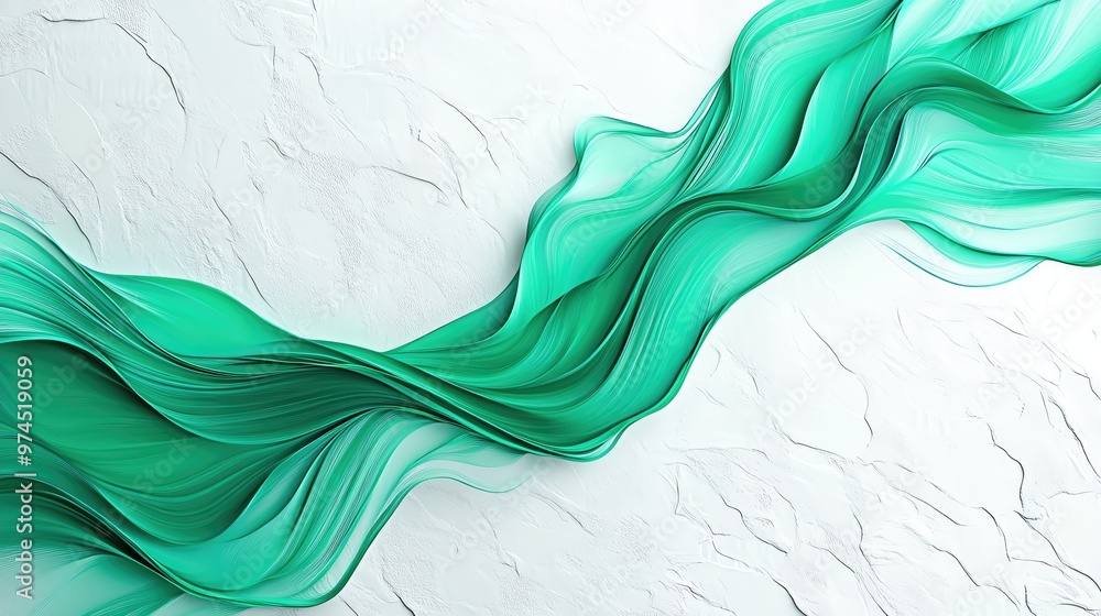 Poster elegant abstract waves in a soothing teal color create a serene and modern background, perfect for d