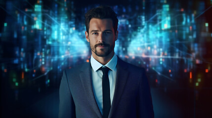 仮想空間ビジネス男性二十三Generative AI