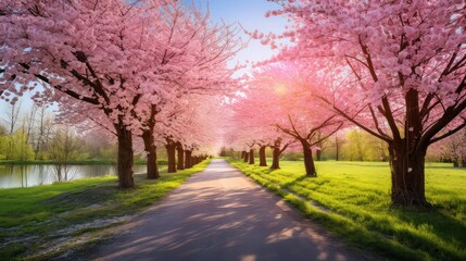 blossom road in spring