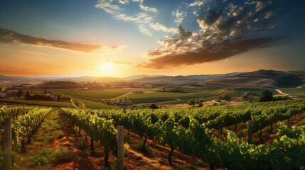 Naklejka premium sunlandscape spain wine