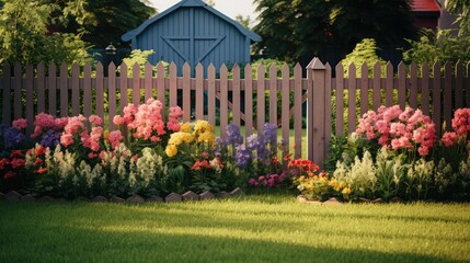 Obraz premium greenery fencing wooden