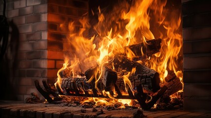 Fototapeta premium flames chimney fire