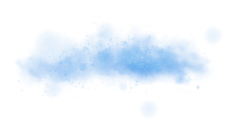 Fantastic blue smoke background. Magic blue smoke with glitter and small particles of twinkling stars. Fog with luminous particles. blue vapor with stardust. Morning fog over land or water surface, ma