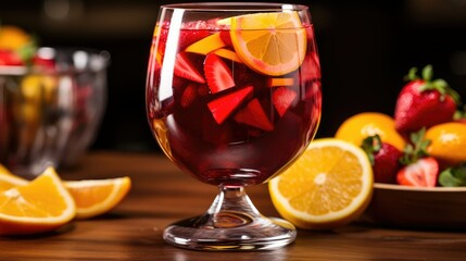 red sangria glass