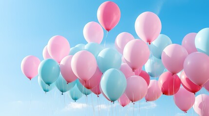 birthday pink and blue balloons