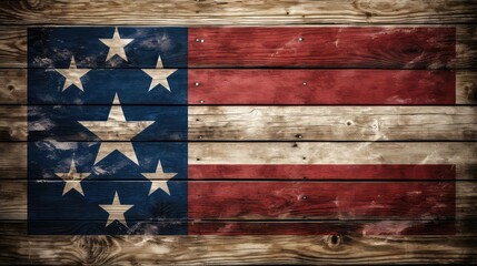 weathered texas flag on wood