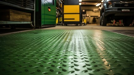 Obraz premium flooring green diamond plate