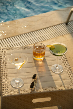 Poolside Drinks with Sunglasses