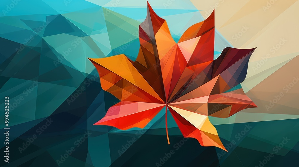 Wall mural modern illustration leaf