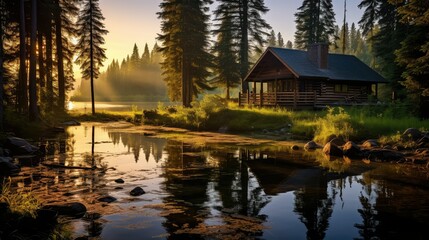 Fototapeta premium serene water on wood