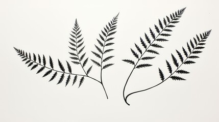 Naklejka premium minimalist line drawing plants