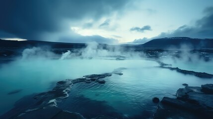 Naklejka premium spring iceland water