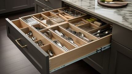 drawer organized kitchen