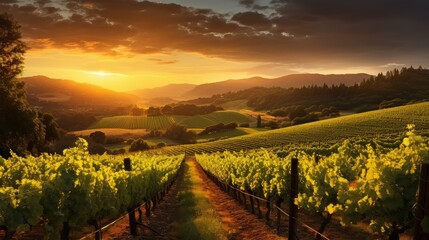 Naklejka premium horizon sonoma wine country