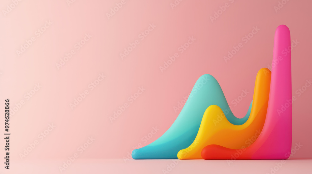 Poster a colorful graph with a pink background