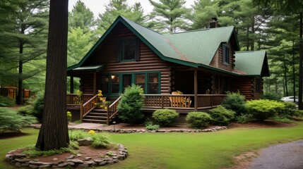 rustic golf course house