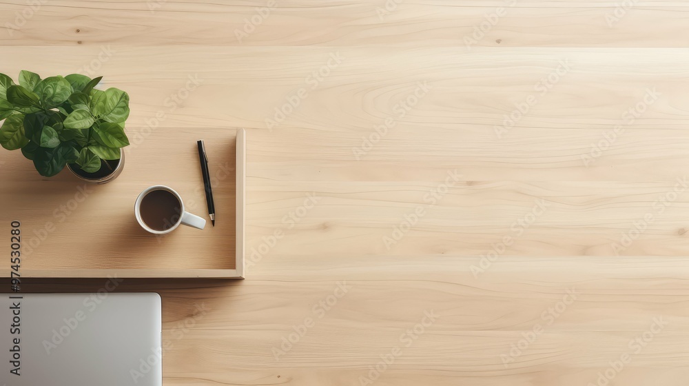 Sticker sleek wooden desk top