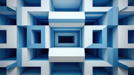 geometric 3d box patern