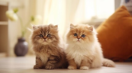 Fototapeta premium Persian cats cute brunette