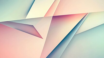 Abstract geometric background with overlapping triangles in pastel shades, creating a dynamic, modern design
