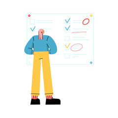 Employee managing task illustration