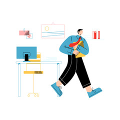 Employee is going to submit a report illustration