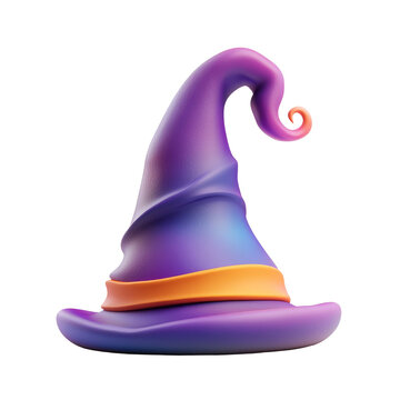 Cute 3D Witch Hat. for Halloween brander elements.