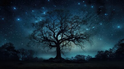 branches forest trees night
