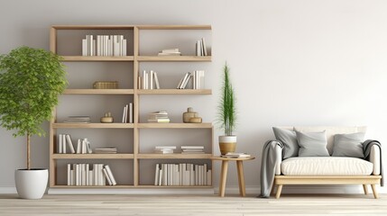 bookshelf white wood wash