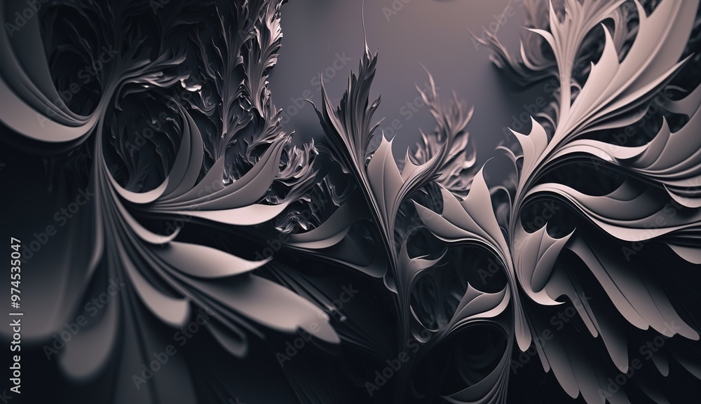Poster abstract close-up of flowing textures illuminated by warm light in a dark, surreal environment
