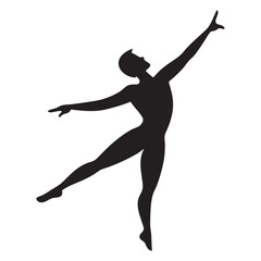 Male gymnast silhouette vector art, young man workout pose, gymnastic icon and logo design.