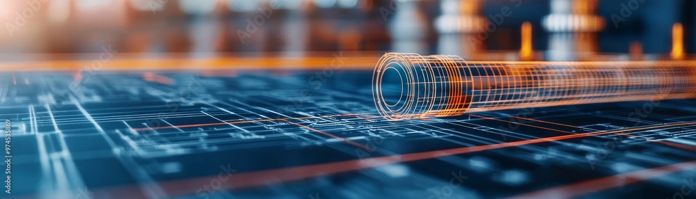 Poster a futuristic digital circuit board with glowing elements, representing advanced technology and innov