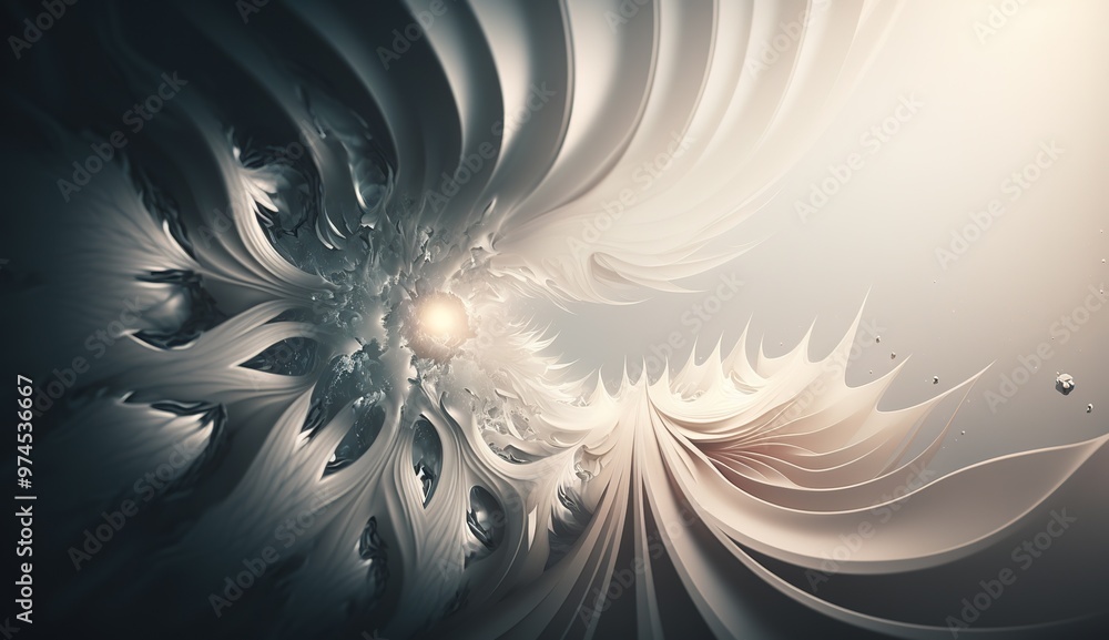 Aufkleber abstract waves of white fabric create dynamic textures under soft light