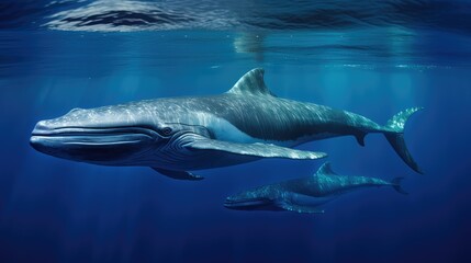 Naklejka premium bond blue whales