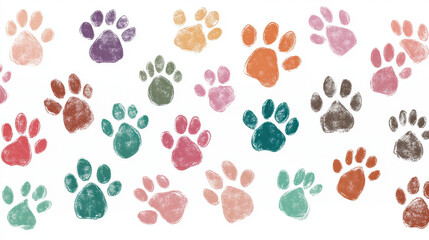 Colorful Paw Prints.