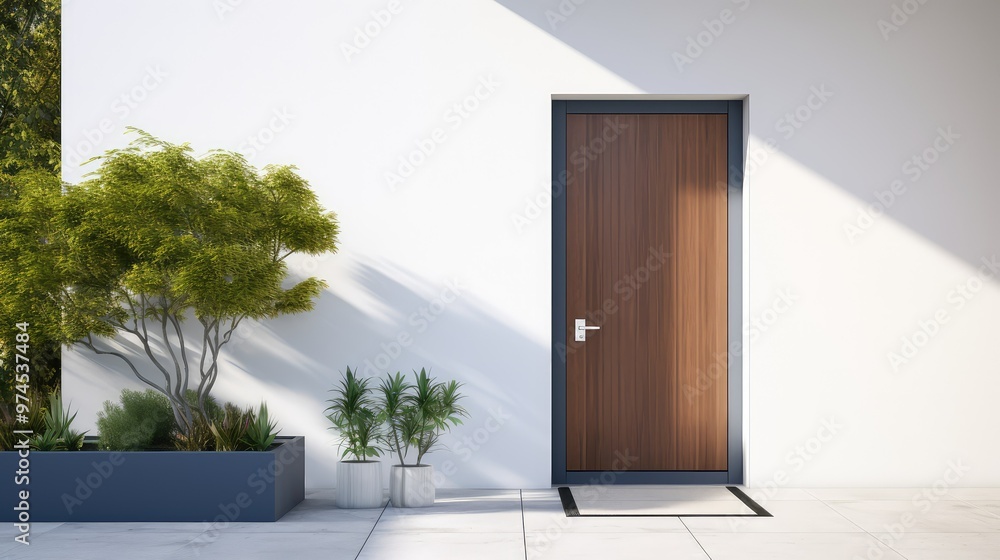 Canvas Prints modern wooden door