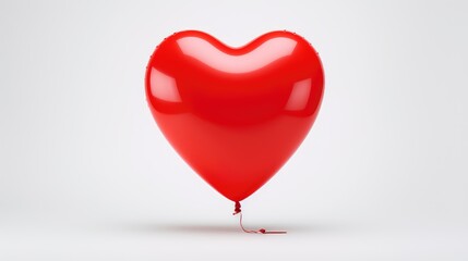 balloon red heart white background